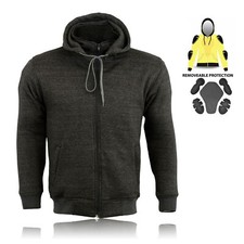 Men Motorbike Fleece Hoodies Made with Kevlar Removable Armour Motorcycle Jacket