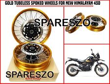 "GOLD TUBELESS SPOKED WHEELS" FIT FOR ROYAL ENFIELD HIMALAYAN 450