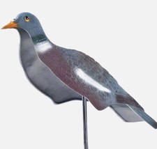 Sports Plast Wood Pigeon Shell Decoys Pack of 12 with Plastic Rod Stands
