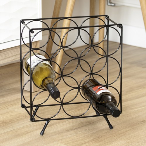 Black metal wine rack bottle - wine,