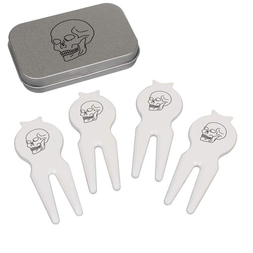 Simple skull line golf divot - 'simple,