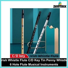 Irish Whistle Flute C/D Key Tin Penny Whistle 6 Hole Flute Musical Instruments