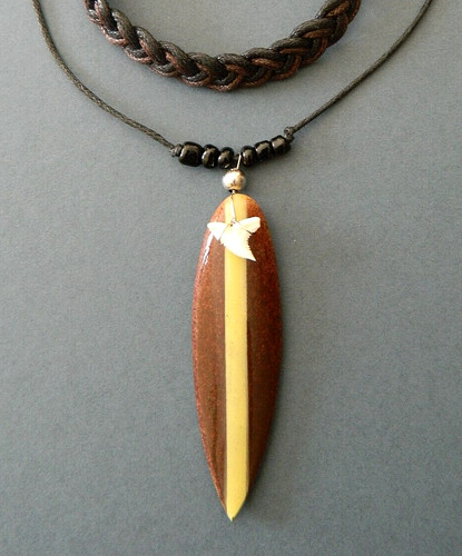 Surfer necklace shark tooth - necklace,