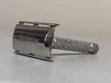 Vtg Gillette Tech Spiral DE 3-piece Safety Razor Made in England EUC