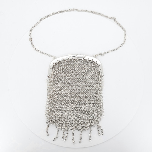 Antique silver chain mail mesh - antique,