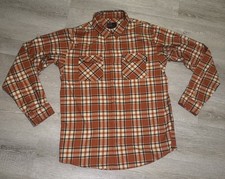 Magpul Industries Men's Flannel Snap Front Tactical Orange Plaid Shirt Large