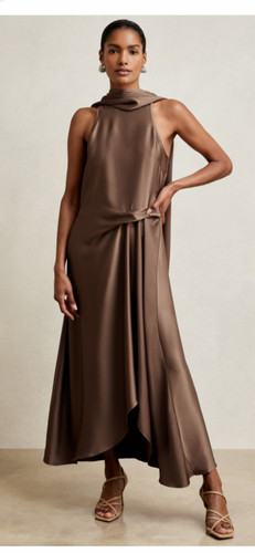 Reiss michelle dress taupe - dress, in