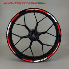 Multistrada 1200 reflective motorcycle wheel decals rim stickers stripes Ducati