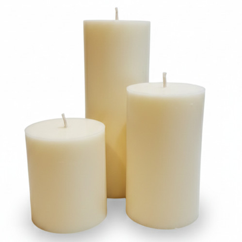 White pillar candles - pillar, unscented