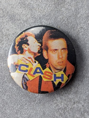 Vintage 80s clash pin - vintage, badge