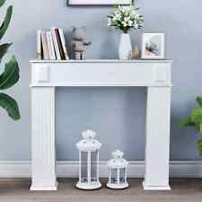 Decorative Wooden Fireplace Surround Mantelpiece Storage Cabinet Shelves Unit