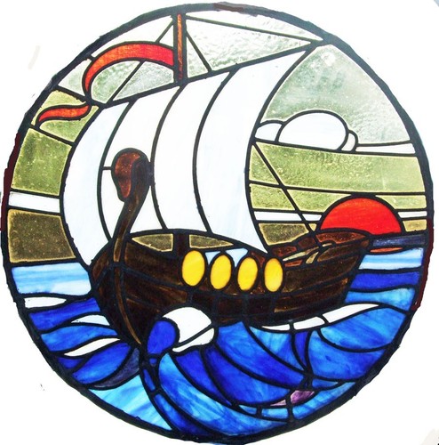 Antique stained glass - stained,