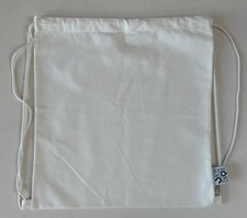 Genuine Loewe Anagram Logo White Drawstring Pouch Bag Backpack Dust Storage 42cm