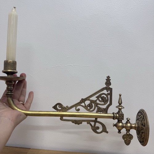 Vintage brass swivel arm - brass, wall