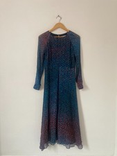 LK Bennett Dress Size 10 Dr Addison Silk Blue Midi Kate Royal Duchess SJP