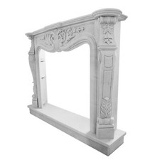 Fireplace Classic IN Marble Carrara With Decoration Louis XVI L.150cm