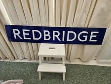 Authentic London Underground Enamel Station Sign "REDBRIDGE" (1994)