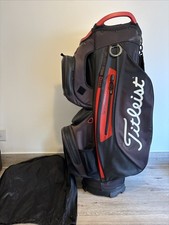 Titleist StaDry 14 Golf Cart Bag BLACK & RED - With Shoulder Strap & Cover VGC