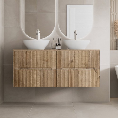 1200mm oak vanity unit - unit, double