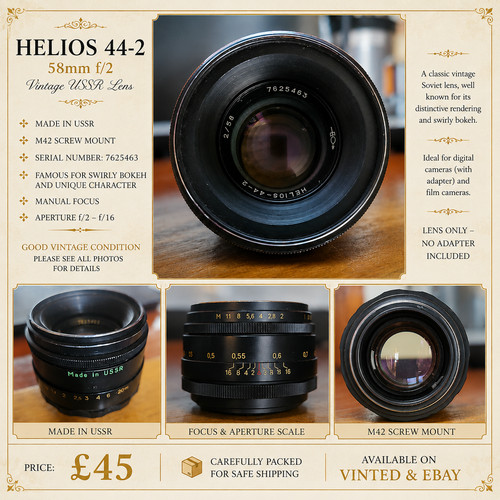 Helios 44m 58mm - f/2.0, lens