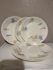 Figgjo Flint Norweigan 8.75” Desert Plates Rare 1950’s Crocus Pattern X 5