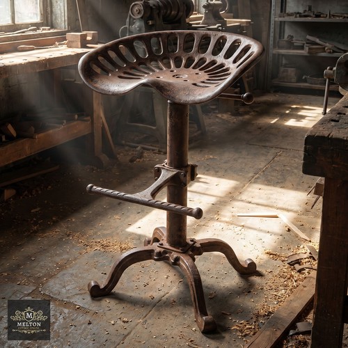 Cast iron tractor stool seat - cast,