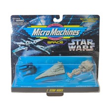 Star Wars Micro Machines Space Collection I TIE Interceptor Star Destroyer Ru...