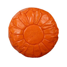 Ottoman Leather Pouffe