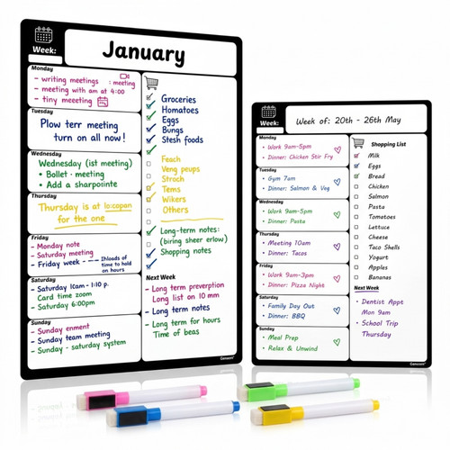 Magnetic weekly planner fridge - weekly,