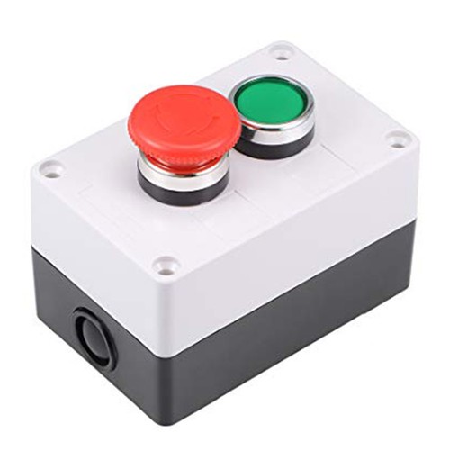 Green push button switch - green,
