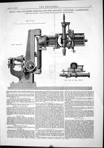 Antique print 1874 radial - print,