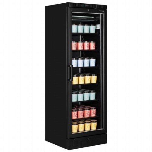 Black upright glass door - upright,