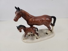 Hertwig Katzhutte Horse and Foal Figurine Ornament Ceramic East Germany
