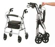 Ultra lightweight rollator wheeled walking frame 4 wheel mobility walker 5.8kgs