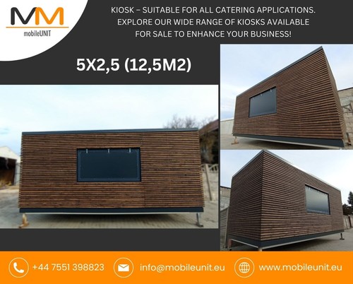 Timber clad kiosk angled - kiosk,