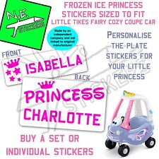 Personalised number plate sticker(s) TO FIT Little Tikes Cozy Coupe FAIRY car