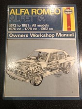 ALFA ROMEO ALFETTA HAYNES MANUAL 1973 TO 1981  USED HARDBACK
