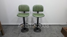John Lewis nkuku Narwana Leather Bar Chair, Green Set Of 2  RRP£750 (5395)