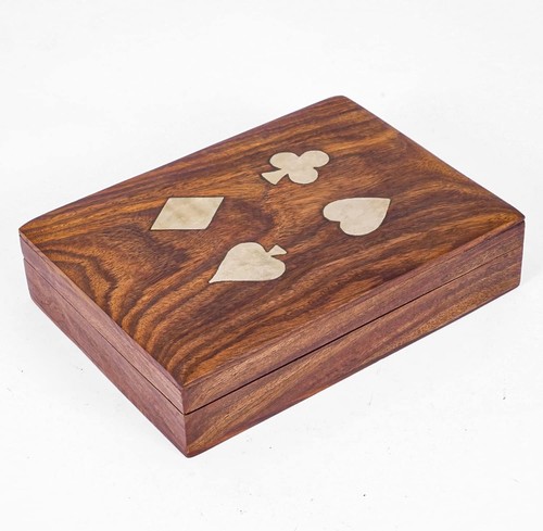 Wooden twin deck playing - deck, card