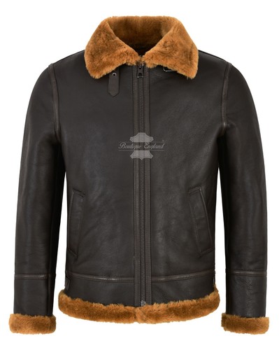 Men sheepskin jacket - men's, real