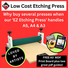 EZ Etching Press + FREE BED  -  Intaglio/Linocut/Printmaking - CHOICE OF 4 SIZES