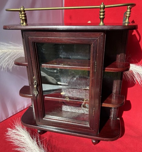Vintage mahogany curio cabinet - vintage,