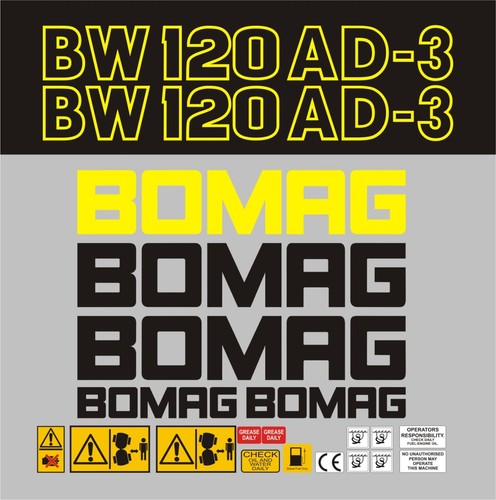 Bomag bw120ad roller decal - bw120ad-3,