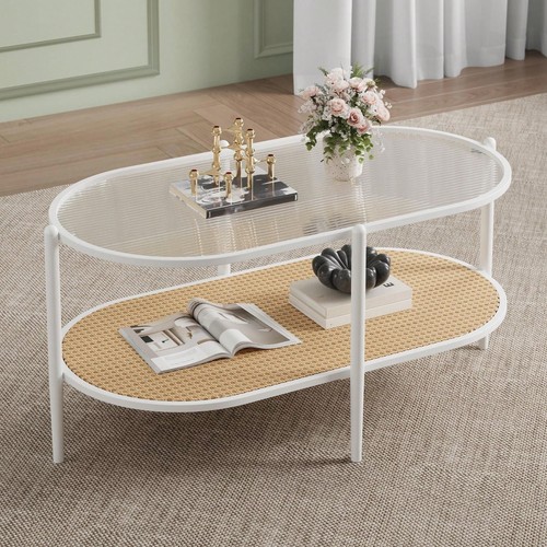 Oval rattan coffee - coffee, table