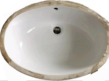 Trent Oval Plug  / Shires Remo  Undermount Vanity Basin 565mm in White UV15651WH