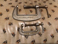 Record Junior 2 Inch and 3 Inch G Clamps Made In England Vintage