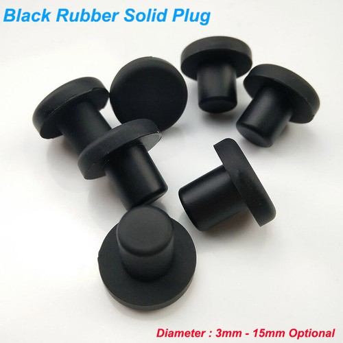 Black rubber plug solid - rubber,