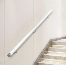 Wooden stair handrail white - handrail,