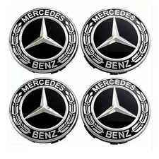 4 x Black Mercedes Benz 75mm