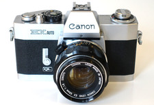 Vintage Canon EX Auto QL 35mm SLR Film Camera with 50mm F1.8 Lens -  Working